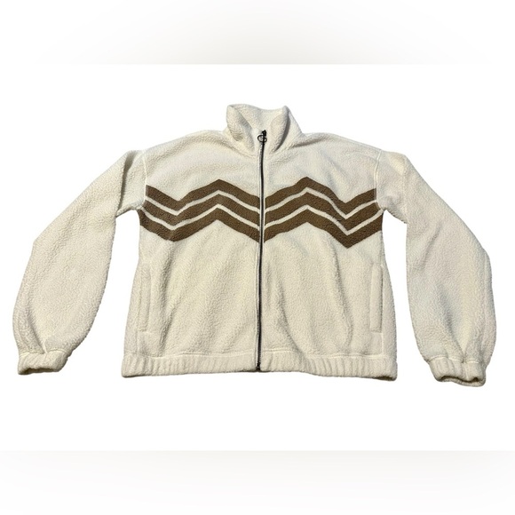 Abercrombie & Fitch Women’s Full Zip Chevron Striped Fleece Jacket Size XS​​ - Picture 2 of 7